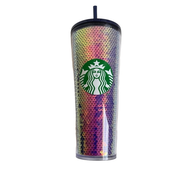 Starbucks Iridescent Sequin Purple Tumbler Cold Cup Holiday 2020 Coffee Water - Picture 2 of 8